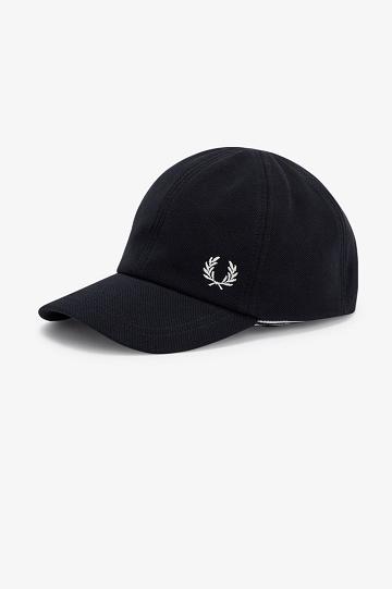 Black Fred Perry Classic Piqué Men's Hats | PH 1069DFMN